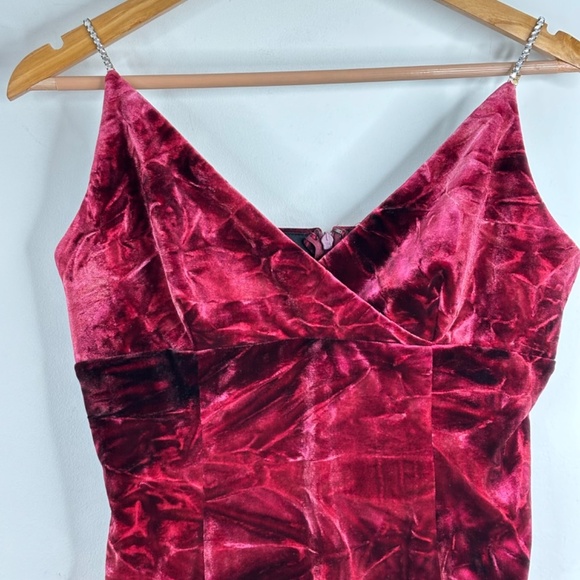 VTG Y2K Velvet Babydoll Maxi Dress 11-12 Bari Jay Whimsigoth Fairy Grunge Witchy - Picture 7 of 13